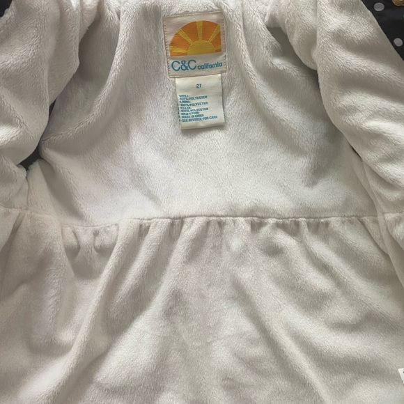 C&C California Navy Polka Dot Puffer Coat EUC 2T - Picture 3 of 12